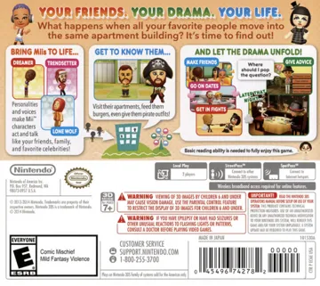 Tomodachi Life (Usa) box cover back